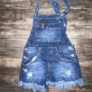 Jean short overalls